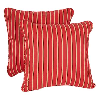 Sawyer Sunbrella Harwood Crimson Indoor/ Outdoor 20 inch Corded Pillow Set