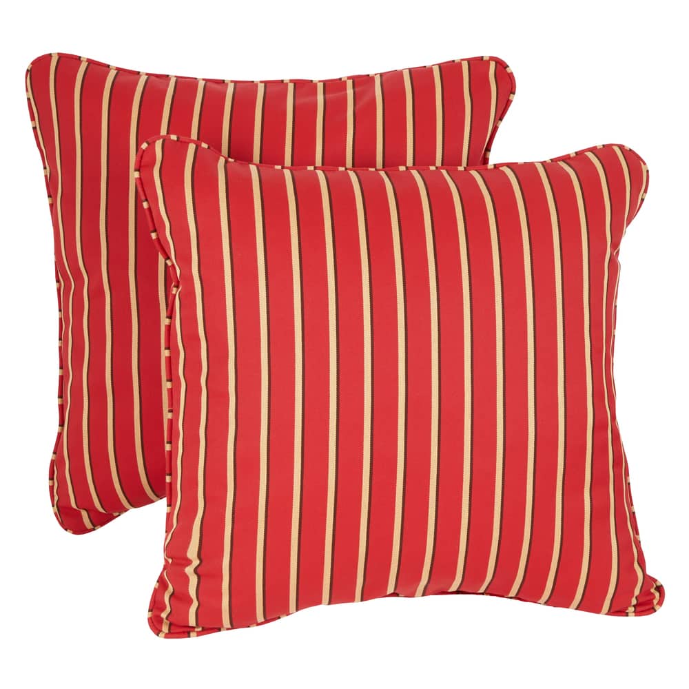 Sawyer Sunbrella Harwood Crimson Indoor/ Outdoor 20 inch Corded Pillow Set