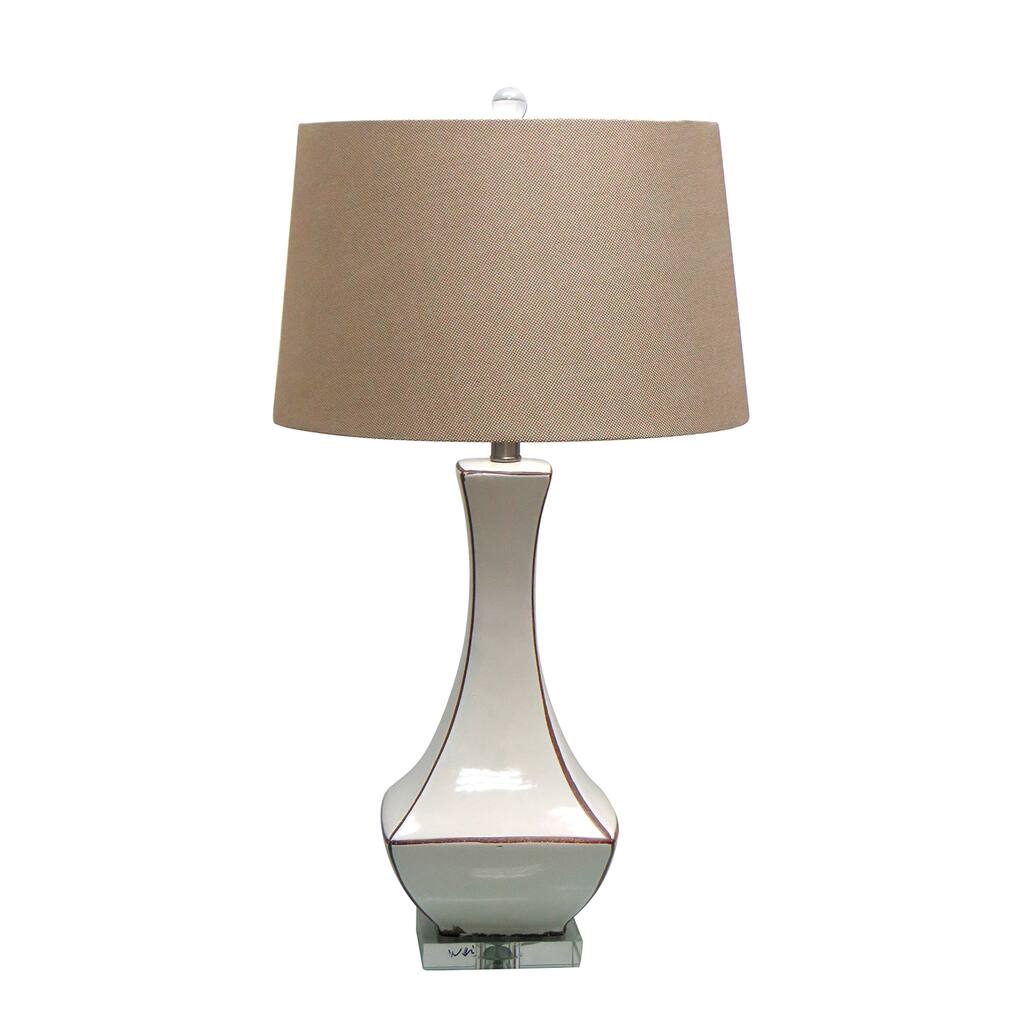 27.50-inch Ceramic Table Lamp with Crystal Base