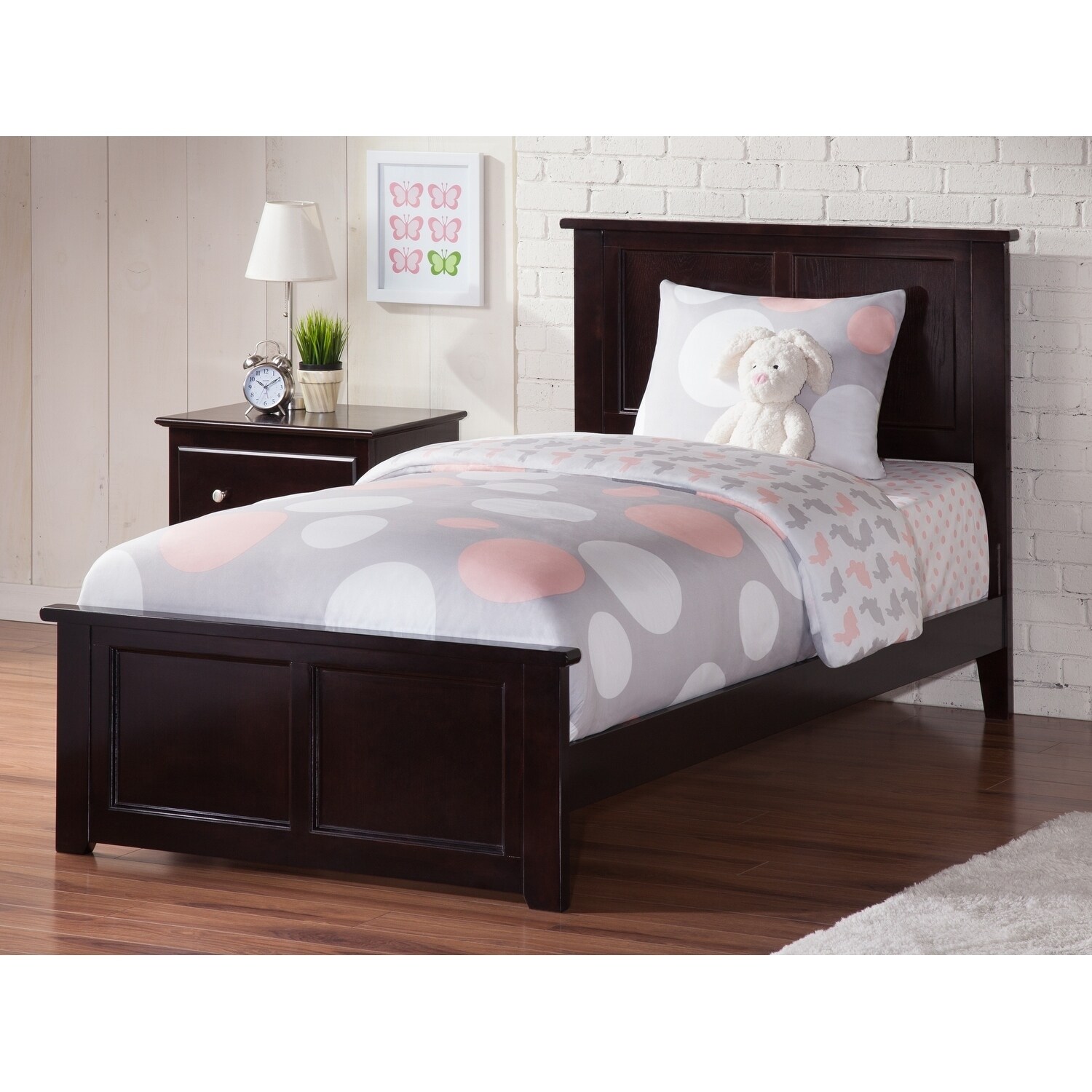 Atlantic Madison Espresso Twin Bed With Matching Footboard Atlantic Madison Espresso Twin Bed