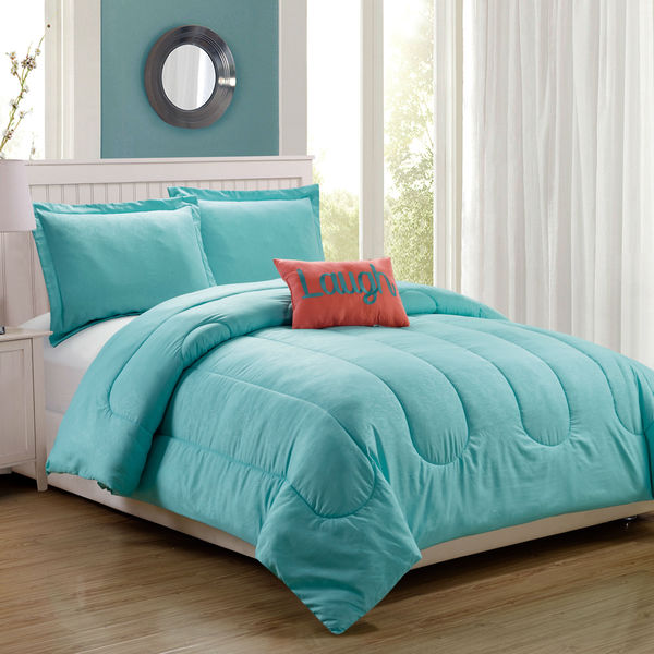 Babylon Aqua Embossed 4-Piece Comforter Set