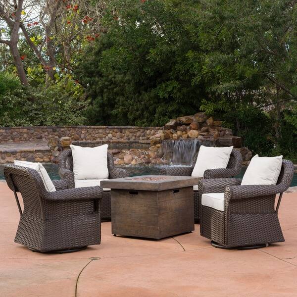 Shop Arlington Outdoor 5 Piece Gas Firepit Seating Set By