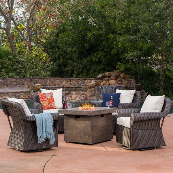 Shop Arlington Outdoor 5 Piece Gas Firepit Seating Set By