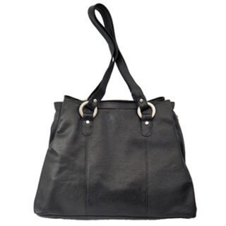 black tote bag with compartments