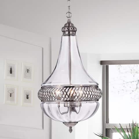 Permin Empire 13-inch Clear Glass and Metal Pendant Light
