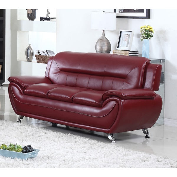Deliah Modern Contemporary Faux Leather Sofa 3 Colors