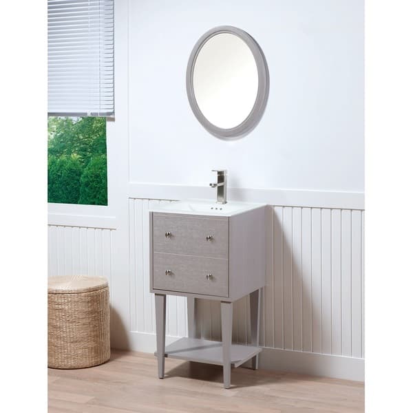 Fawn Grey 19 Inch Bathroom Vanity Set With Ceramic Sinktop Fawn Grey 19 Inch Bathroom Vanity Set
