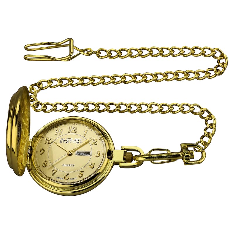 August Steiner Men's JFK Gold-Tone Pocket Watch