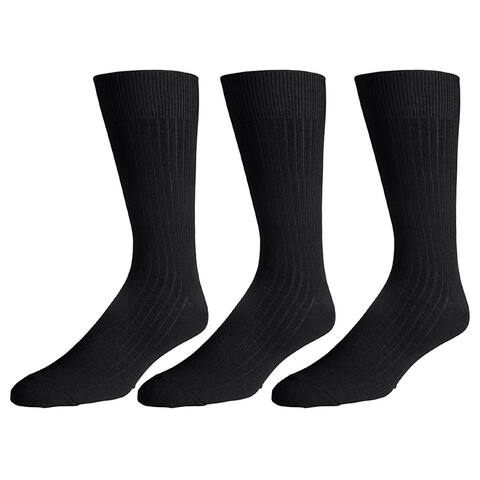 180s Men's Cotton-blend Crew Dress Socks (Pack of 3)