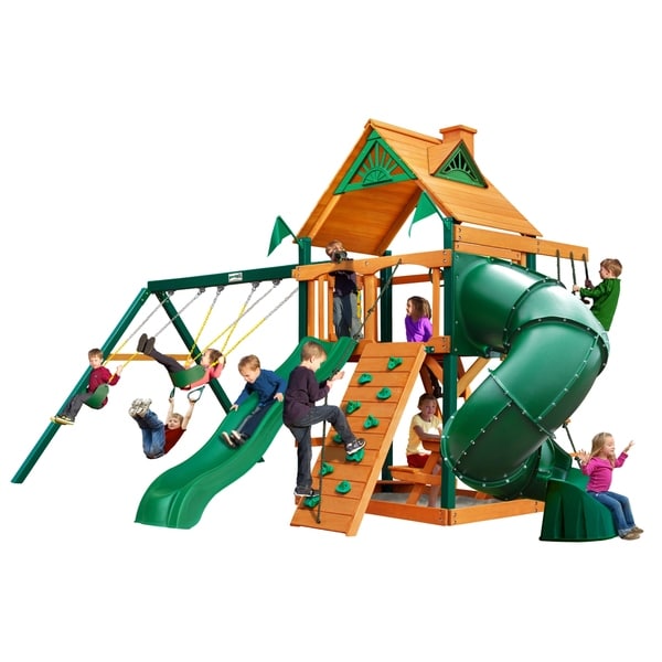 Gorilla Playsets Mountaineer Cedar Swing Set with Timber Shield Posts
