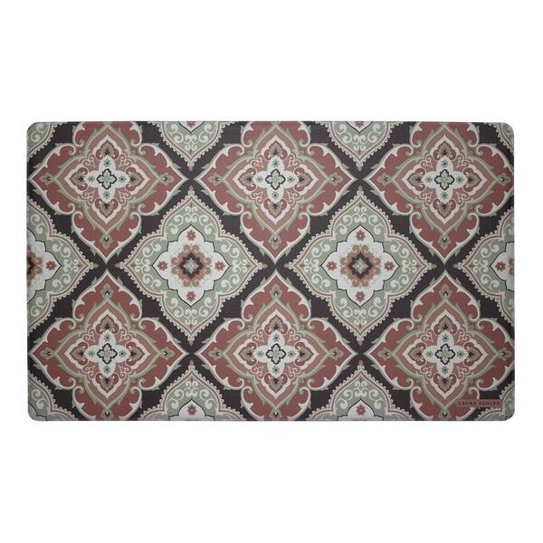 Shop Laura Ashley Allie Multicolor Pvc Anti Fatigue Memory Foam Kitchen Mat Overstock 14307746