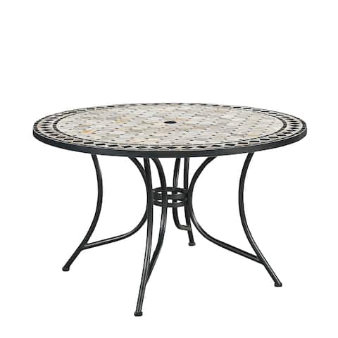 Marble Top Round Outdoor Dining Table by Home Styles