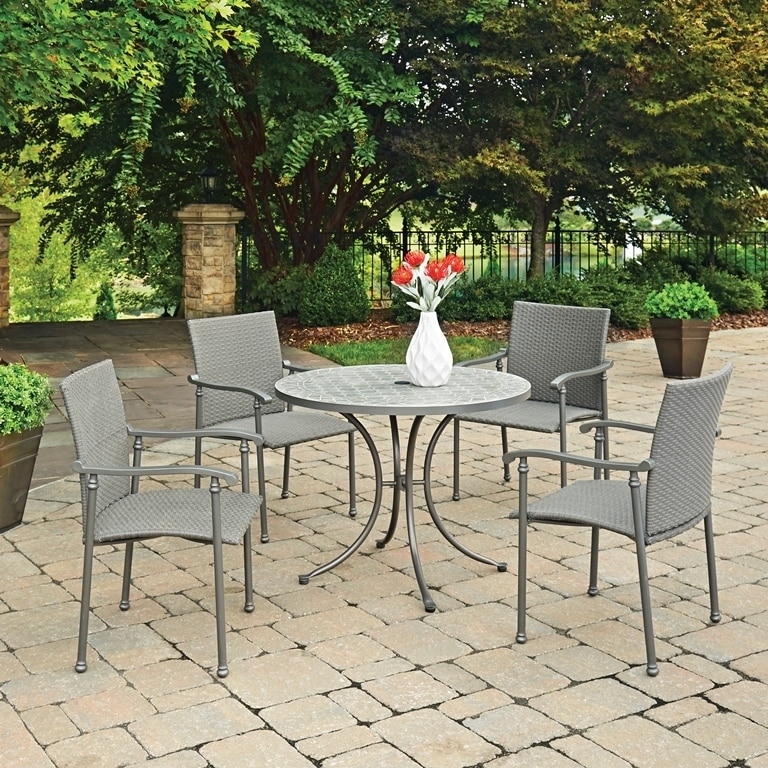 Tile High Top Outdoor Table For Umbria Concrete Tile Pc Round