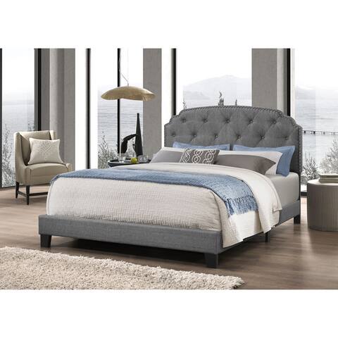 DG Casa Amelia Grey Wood/Fabric Queen bed