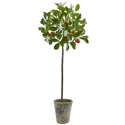 38-inch Faux Potted Orange Tree