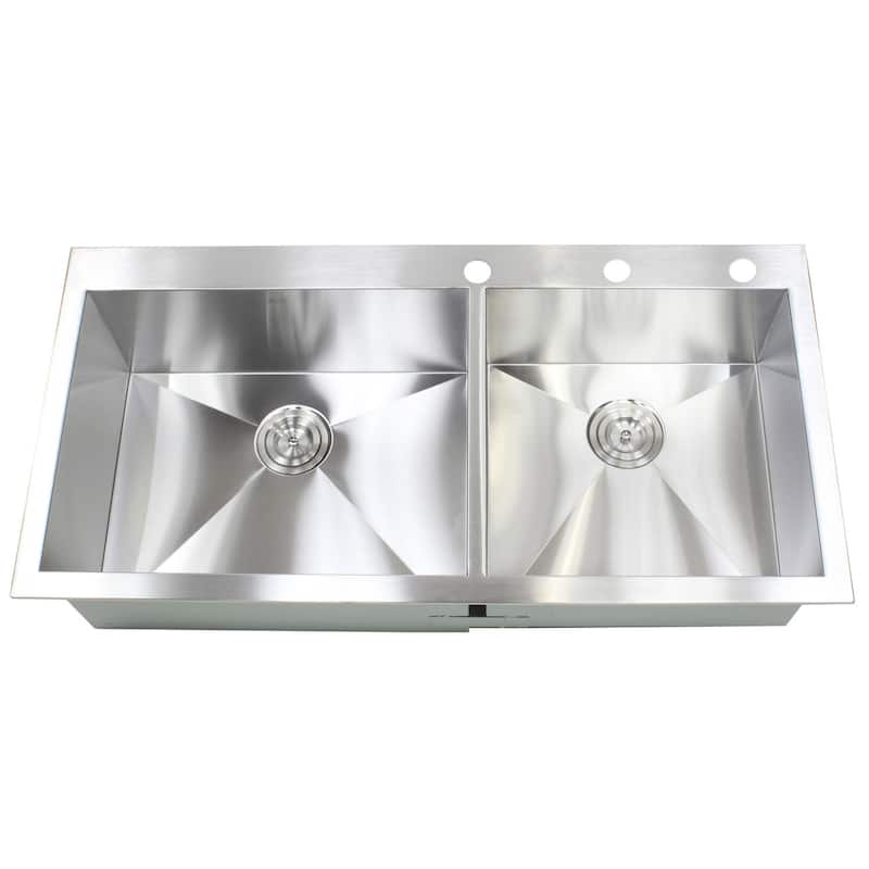 16 Gauge Stainless Steel 43-inch Double Bowl Kitchen Sink with Accessories