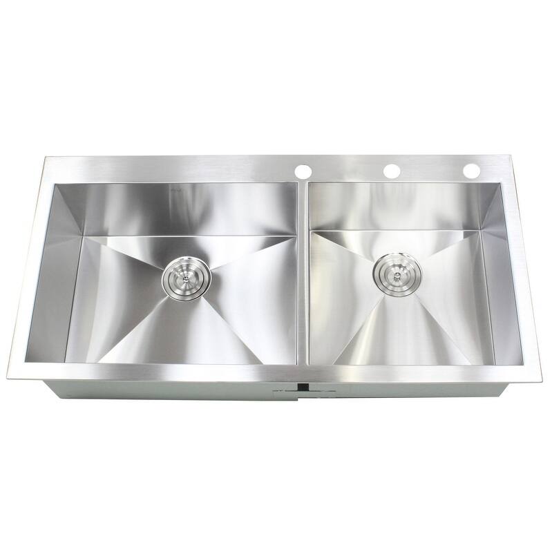 16 Gauge Stainless Steel 43-inch Double Bowl Kitchen Sink with Accessories