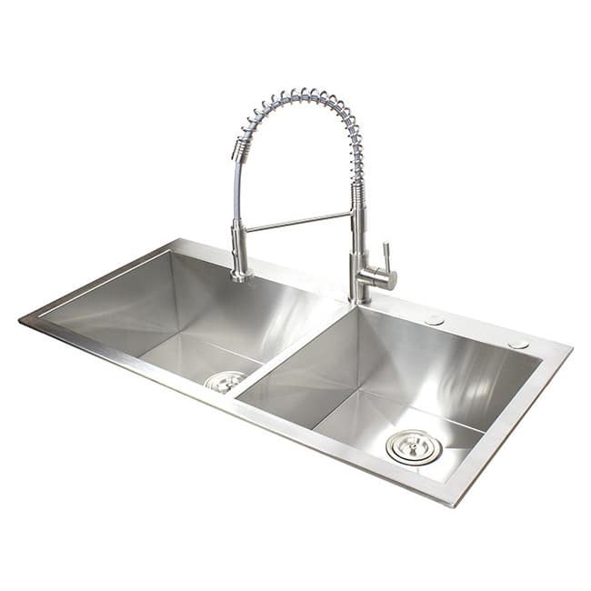 16 Gauge Stainless Steel 43-inch Double Bowl Kitchen Sink with Accessories