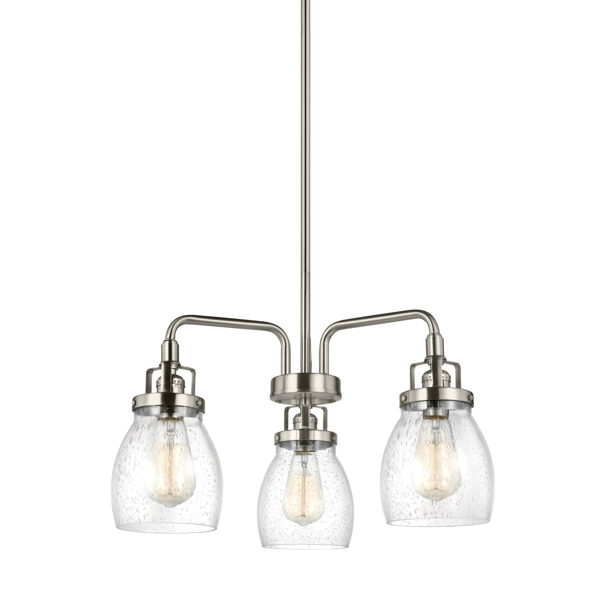 Sea Gull Belton 3 Light Brushed Nickel Chandelier (3 Light Belton Brushed Nickel Chandelier) - Chandeliers For Bedrooms by Overstock.com