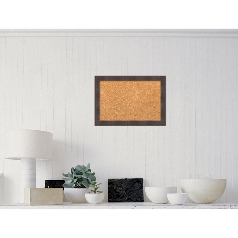 Framed Cork Board, Whiskey Brown Rustic