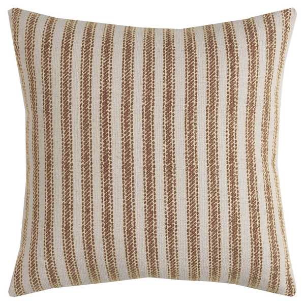 Rizzy Home Ticking Stripe Natural Cotton 20-inch Decorative Filled Throw Pillow