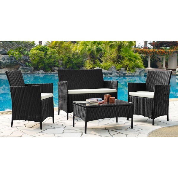 Shop DG Casa Newport Steel Rattan Loveseat, 2 Chair and ... Shop DG Casa Newport Steel Rattan Loveseat, 2 Chair and ... on Safavieh Outdoor Living Granton 5 Pc Living Set id=51448
