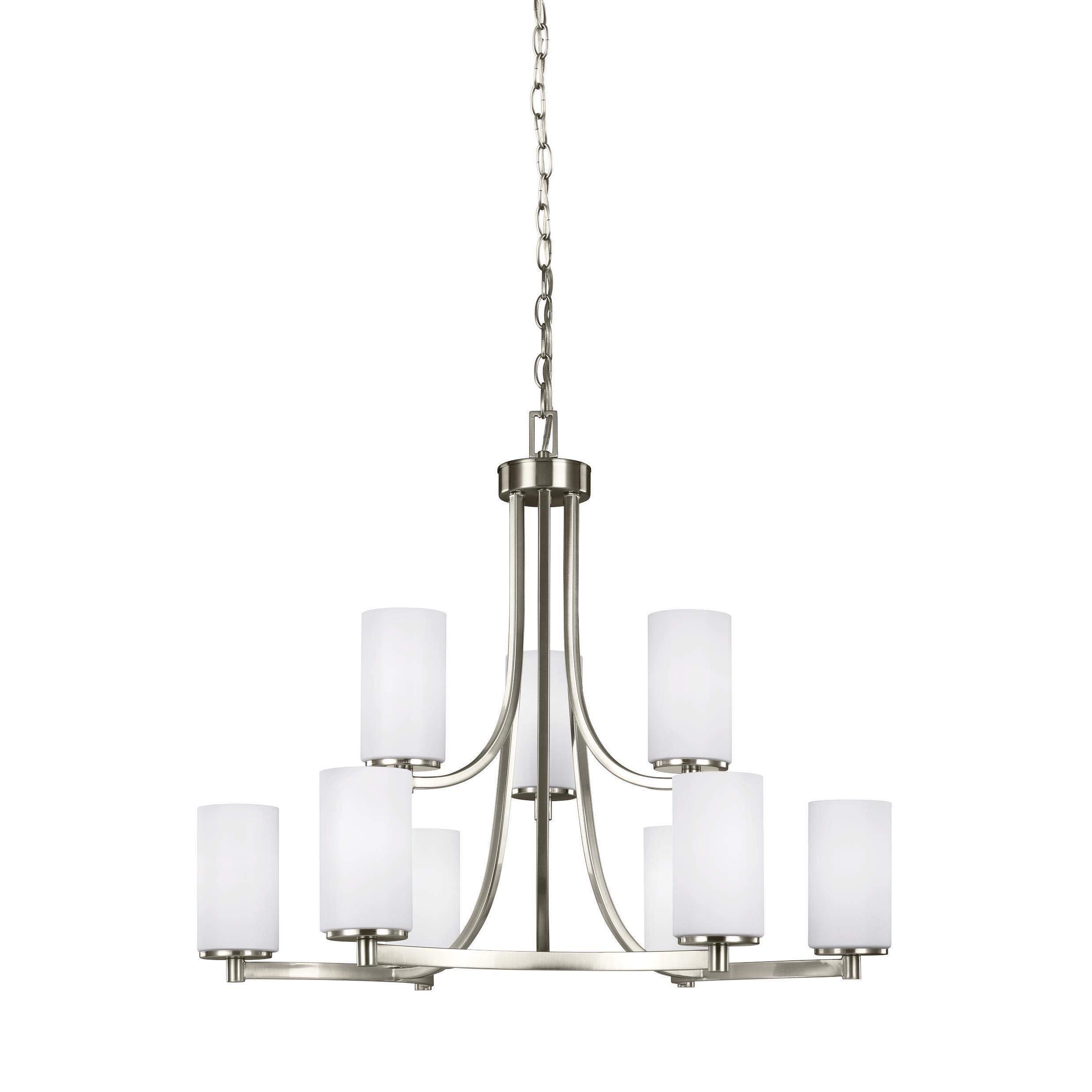 Sea Gull Hettinger 9 Light Brushed Nickel Chandelier (9 Light Hettinger Brushed Nickel Chandelier) - Chandeliers For Bedrooms by Overstock.com