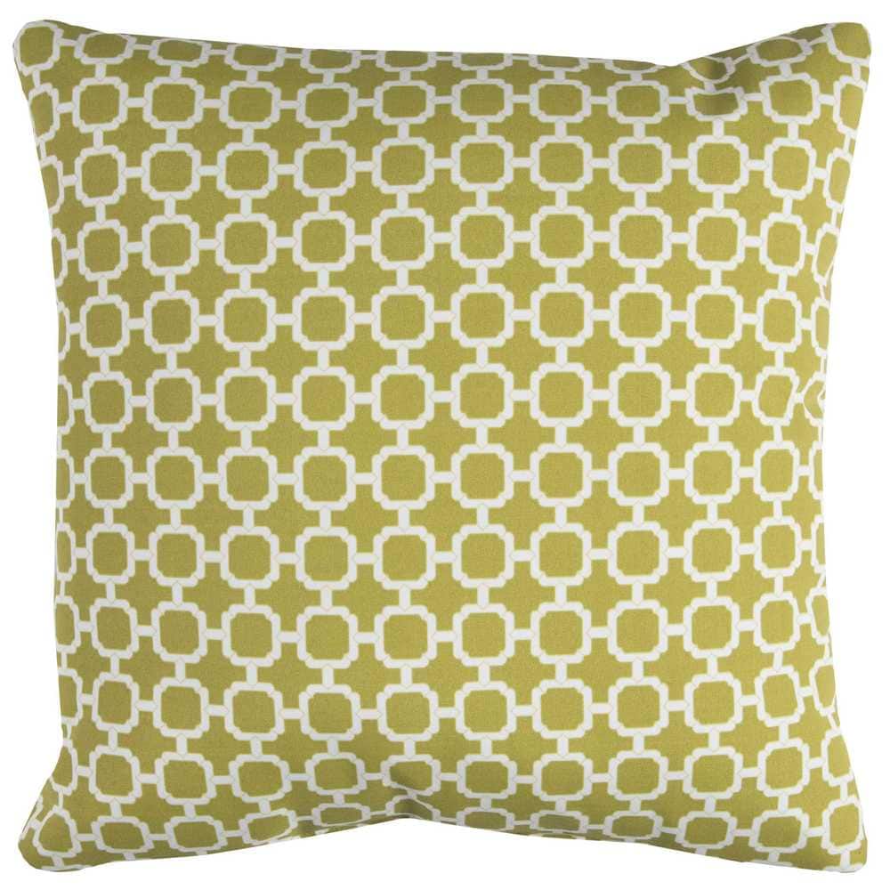 Green Indoor/Outdoor Geometric Square Decorative Throw Pillow