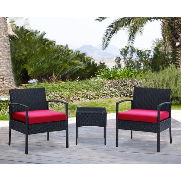 DG Casa San Juan Steel Rattan 2 Chair and Table Set - On Sale