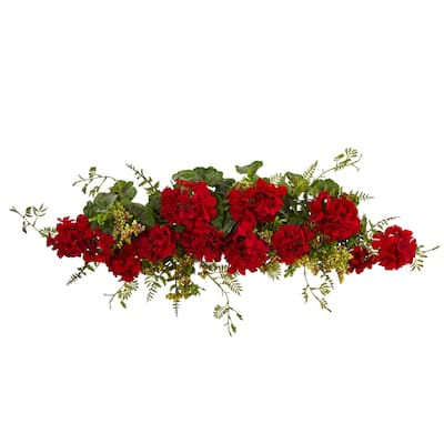 Nearly Natural 32-inch Faux Geranium and Berry Swag