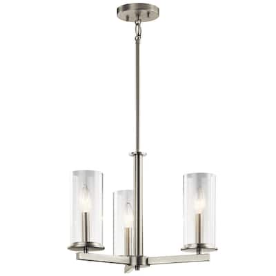Kichler Lighting Crosby 3-light Brushed Nickel Chandelier/ Semi-flush Mount