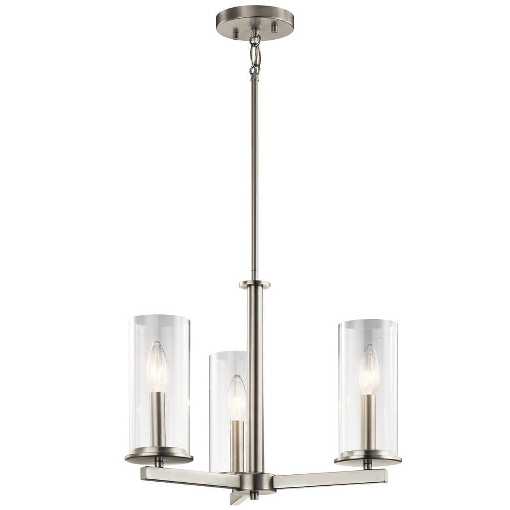 Kichler Lighting Crosby 3-light Brushed Nickel Chandelier/ Semi-flush Mount