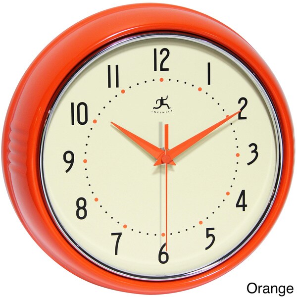 Retro Diner Style Classic Modern Clock Red or Black