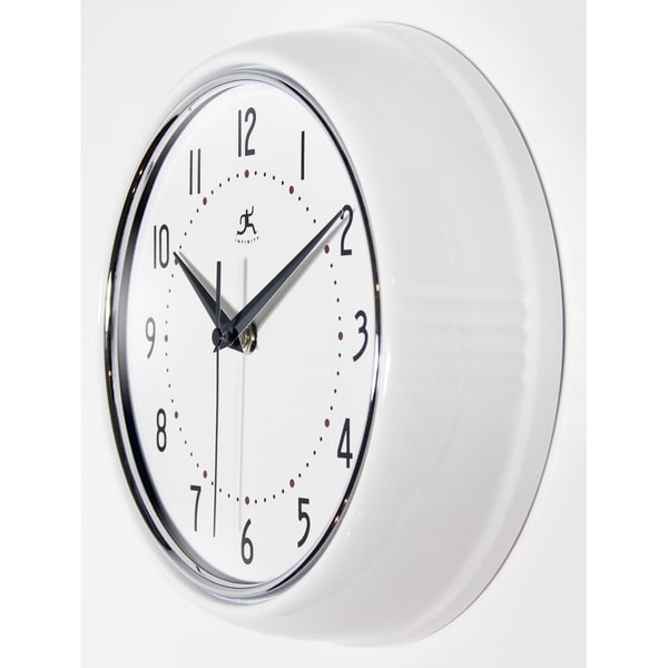 Retro Diner Style Classic Modern Clock Red or Black