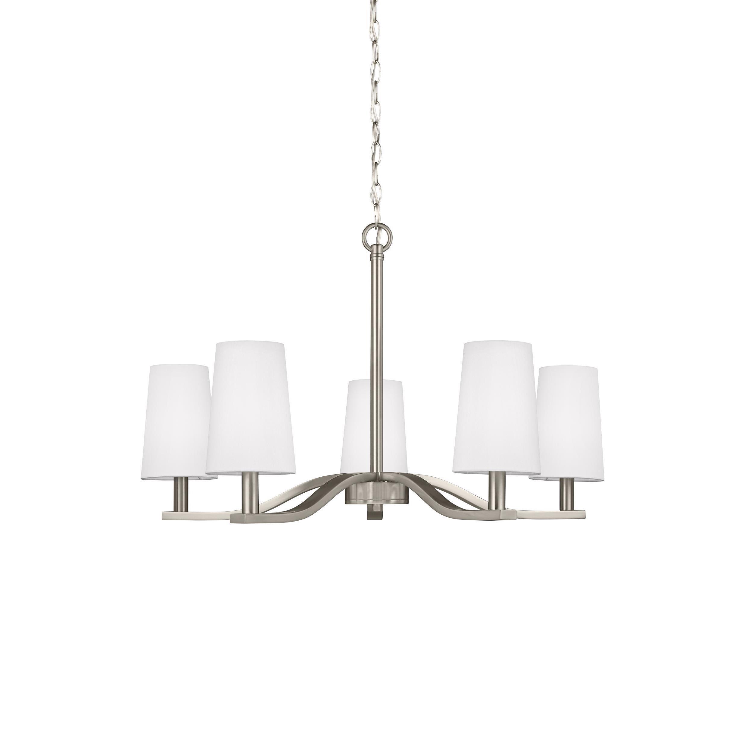 Sea Gull Nance 5 Light Brushed Nickel Chandelier (5 Light Nance Brushed Nickel Chandelier) - Chandeliers For Bedrooms by Overstock.com