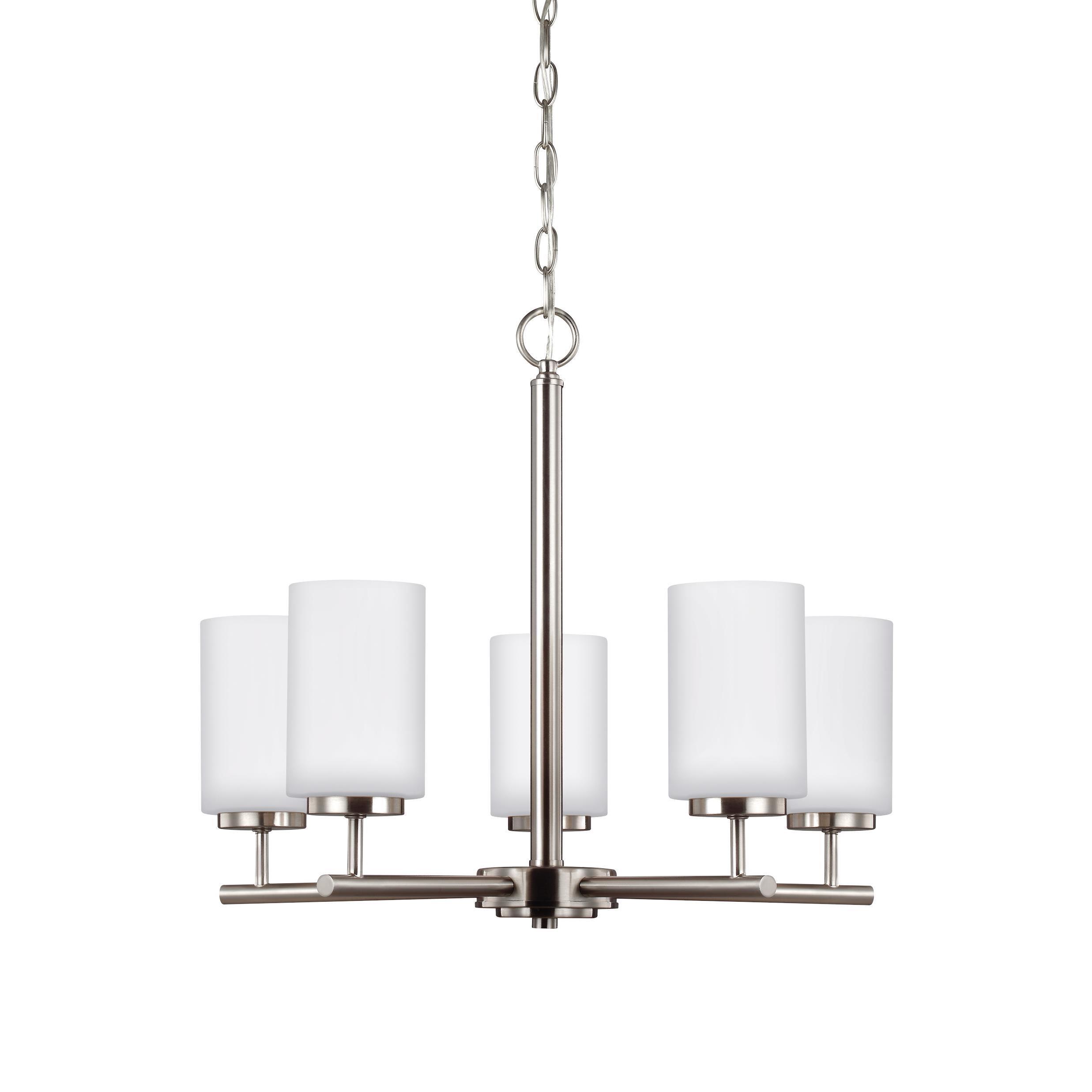 Sea Gull Oslo 5 Light Brushed Nickel Chandelier (5 Light Oslo Brushed Nickel Chandelier) - Chandeliers For Bedrooms by Overstock.com