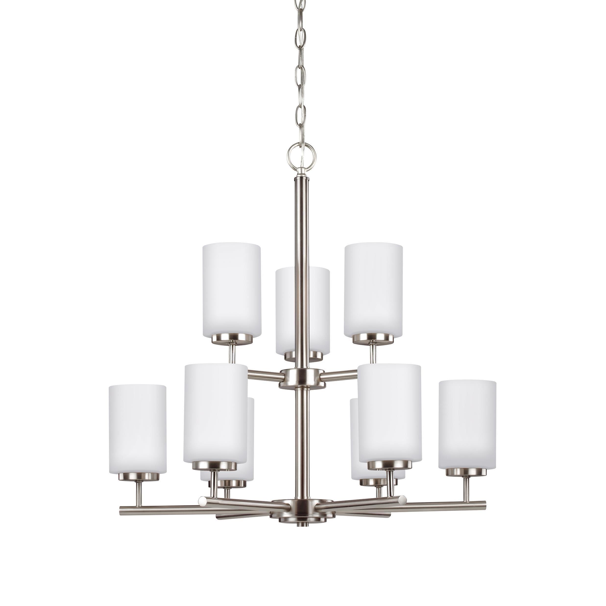Sea Gull Oslo 9 Light Brushed Nickel Chandelier (9 Light Oslo Brushed Nickel Chandelier) - Chandeliers For Bedrooms by Overstock.com