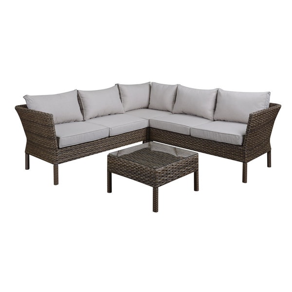 Dg Casa Solana Steel Rattan Sectional Sofa And Table Set Free Dg Casa Solana Steel Rattan Sectional Sofa And Table Set