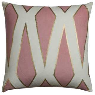 Rachel Kate by Rizzy Home Geometric Pink Cotton 20-inch Square Throw Pillow