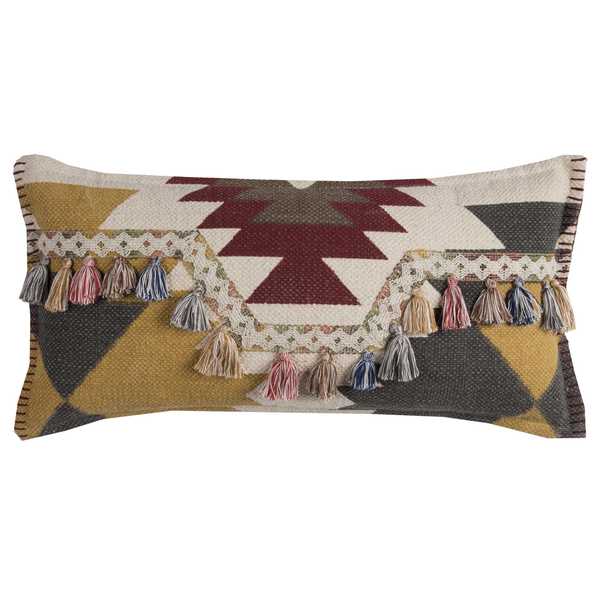 Rizzy Home Cotton Canvas 11-inch x 21-inch Southwestern-motif Decorative Filled Throw Pillow