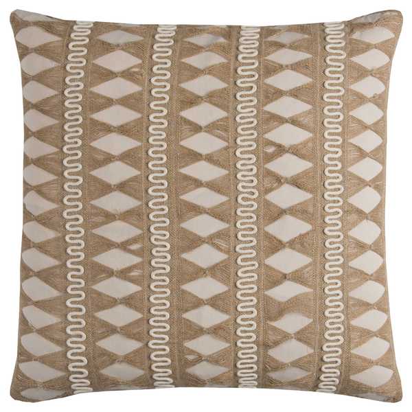 Rizzy Home Jute Pulled Chord Shows As a Stripe Cotton Decorative Throw Pillow