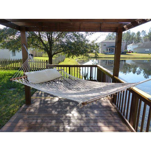 Shop Castaway Natural Cotton Rope Hammock With Pillow Free