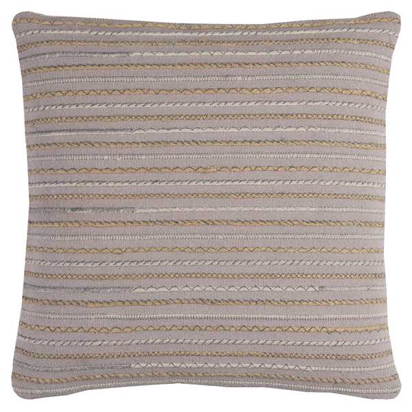 Rizzy Home Stripe Textured Pink Cotton 20-inch x 20-inch Decorative Filled Throw Pillow