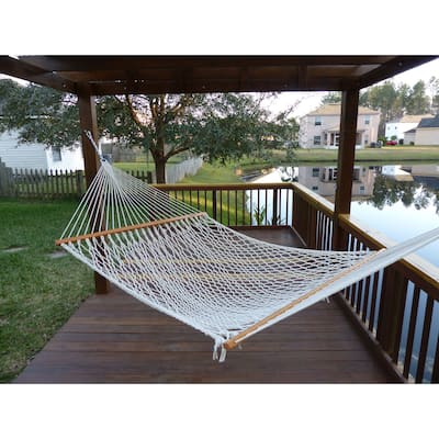 Castaway White Cotton Rope Hammock