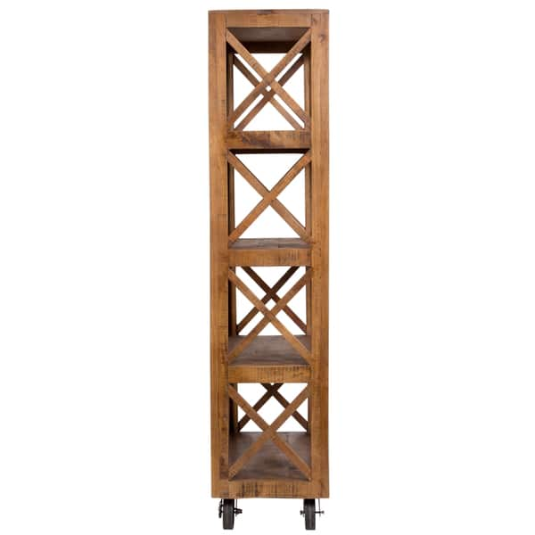 Shop Handmade Wanderloot Barn Door Rolling Open Bookcase With Four