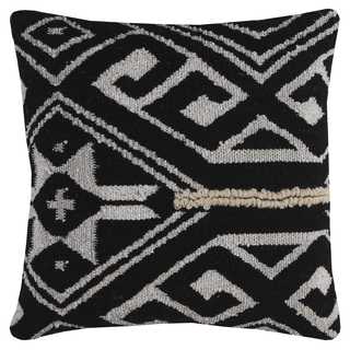 Rizzy Home Multicolored Cotton/Wool Tribal Medallion Square Decorative Throw Pillow