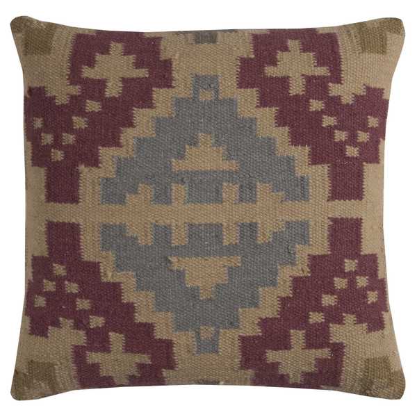 Rizzy Home Southweastern Wool/Cotton 20-inch x 20-inch Decorative Filled Throw Pillow