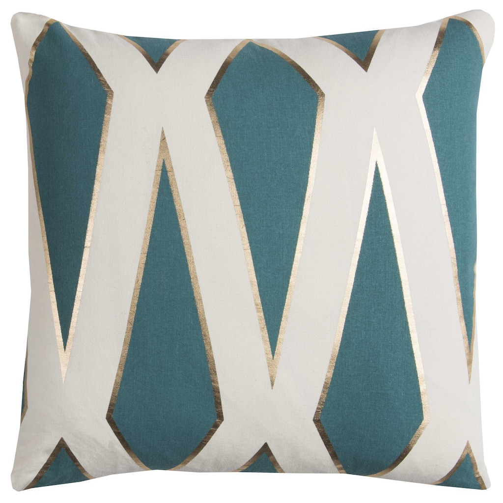 Rachel Kate Green Geometric Cotton Decorative Throw Pillow