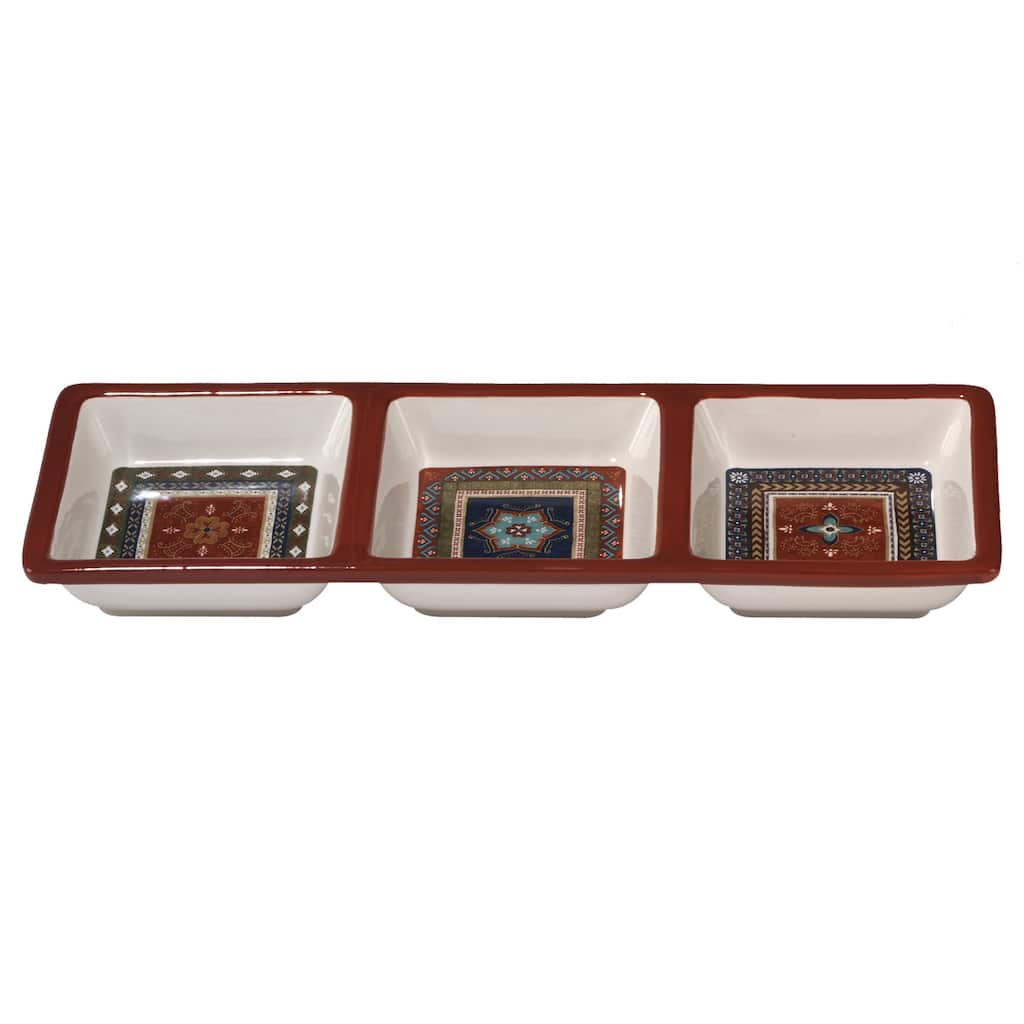 Certified International Monterrey 13.5-inch x 5-inch 3-section Relish Tray