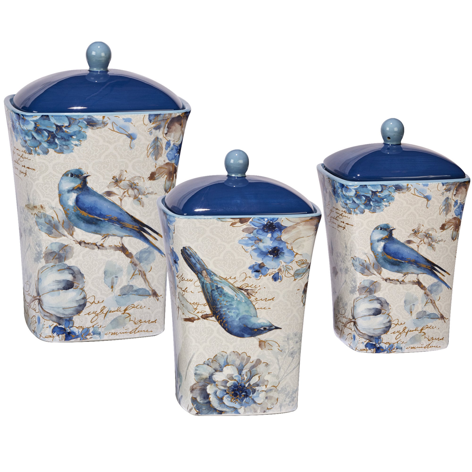 Shop Certified International Indigold Hand Painted Canisters Set